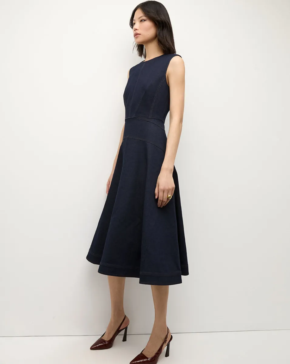 Karrigan Denim Midi Dress in Dark Wash>Veronica Beard Online