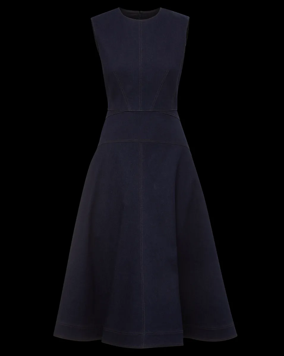 Karrigan Denim Midi Dress in Dark Wash>Veronica Beard Online