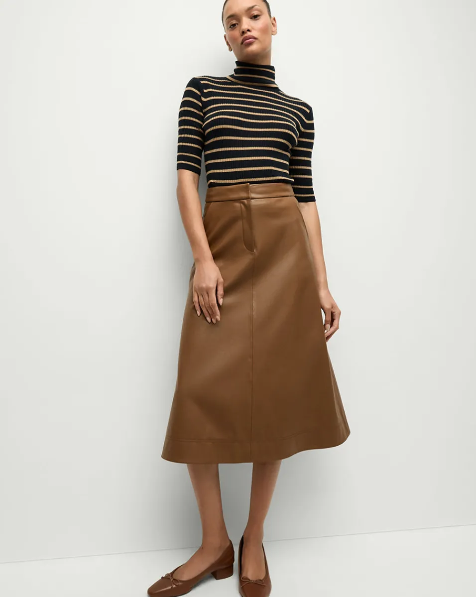 Katrina Merino Wool Striped Sweater in Navy & Khaki>Veronica Beard Sale