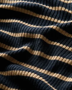 Katrina Merino Wool Striped Sweater in Navy & Khaki><noscript><img width=