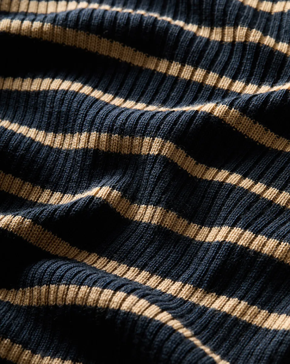 Katrina Merino Wool Striped Sweater in Navy & Khaki>Veronica Beard Sale