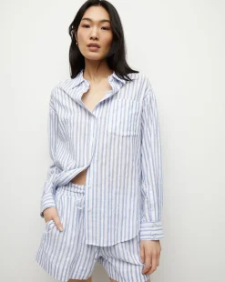 Keiko Button-Down Shirt in>Veronica Beard Hot