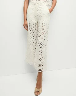 Kemper Cotton Eyelet Pant in>Veronica Beard Best