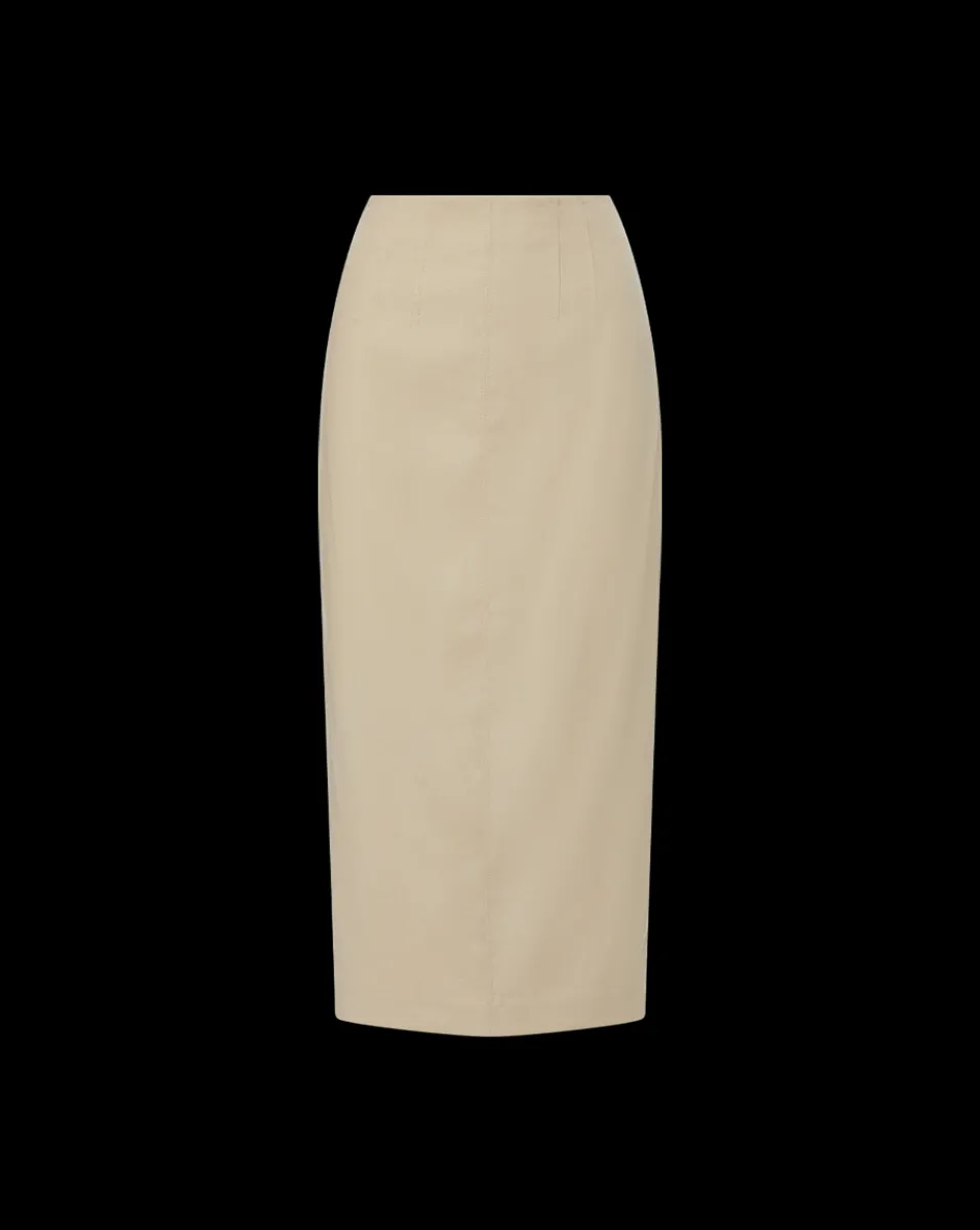 Kimpton Stretch-Linen Skirt in Stone Khaki>Veronica Beard Best