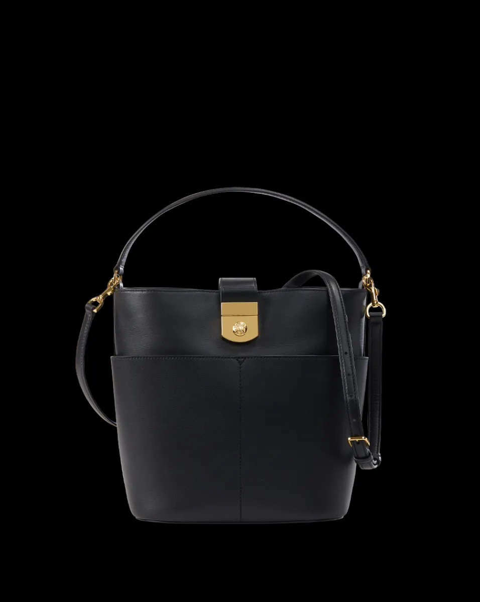 Large Crest Lock Bucket Bag in>Veronica Beard Clearance