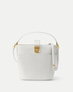 Large Crest Lock Bucket Bag in>Veronica Beard Outlet