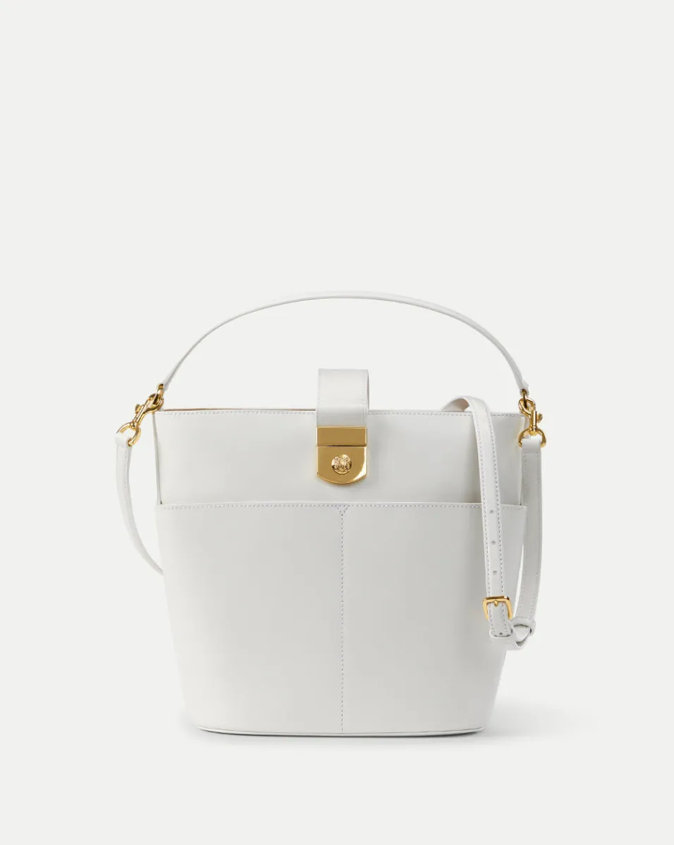 Large Crest Lock Bucket Bag in>Veronica Beard Outlet