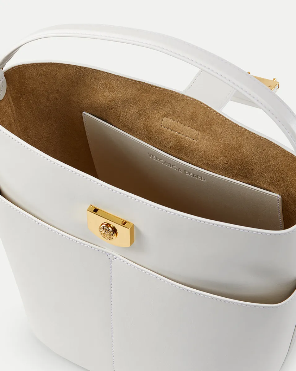 Large Crest Lock Bucket Bag in>Veronica Beard Outlet