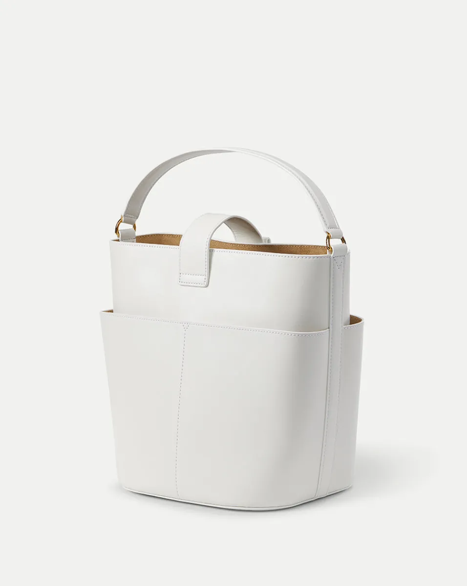 Large Crest Lock Bucket Bag in>Veronica Beard Outlet