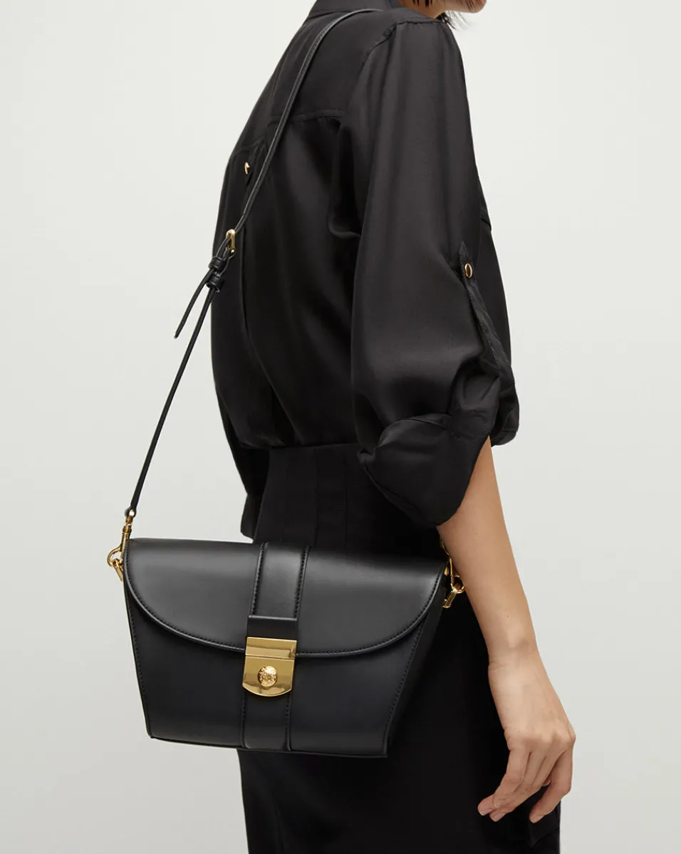 Large Crest Lock Trap Bag in>Veronica Beard Hot