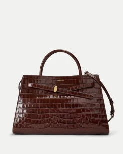 Large Croc-Embossed Dash Bag in>Veronica Beard Clearance