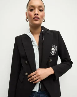 Las Vegas Raiders Dickey Jacket in Black/Silver>Veronica Beard Clearance