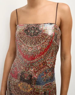 Leda Dress in Red Multi>Veronica Beard Discount