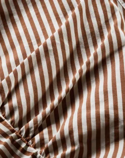 Lex Striped Dress in Deep Ochre/White><noscript><img width=