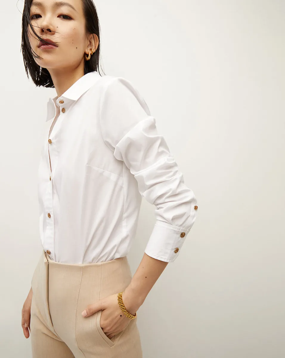 Libby Poplin Button-Down Shirt>Veronica Beard Sale