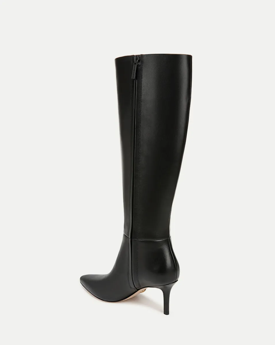 Lisa Leather Mid-Heel Tall Boot in>Veronica Beard New