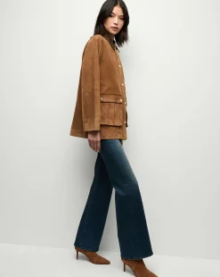 Lisa Mid-Heel Suede Bootie in><noscript><img width=