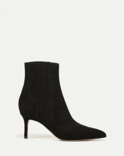 Lisa Mid-Heel Suede Bootie in>Veronica Beard Discount