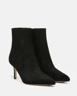 Lisa Mid-Heel Suede Bootie in>Veronica Beard Discount