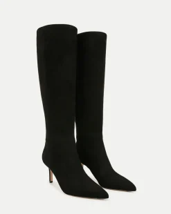 Lisa Suede Mid-Heel Tall Boot on>Veronica Beard New