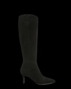 Lisa Suede Mid-Heel Tall Boot on><noscript><img width=
