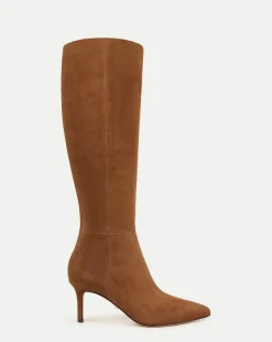 Lisa Suede Mid-Heel Tall Boot in>Veronica Beard Clearance