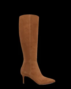 Lisa Suede Mid-Heel Tall Boot in><noscript><img width=