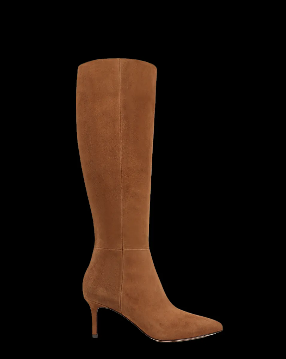 Lisa Suede Mid-Heel Tall Boot in>Veronica Beard Clearance