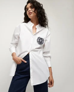 Lloyd Logo Crest Button-Down Shirt>Veronica Beard