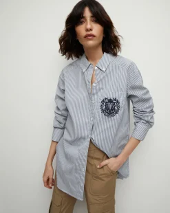 Lloyd Striped Button-Down Top | Logo Crest in><noscript><img width=