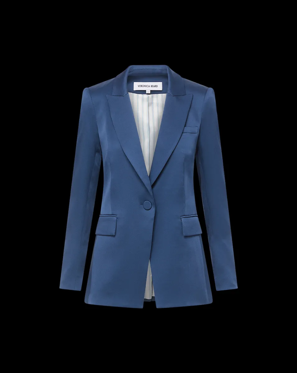 Long And Lean Dickey Jacket in Blue Stone>Veronica Beard Hot