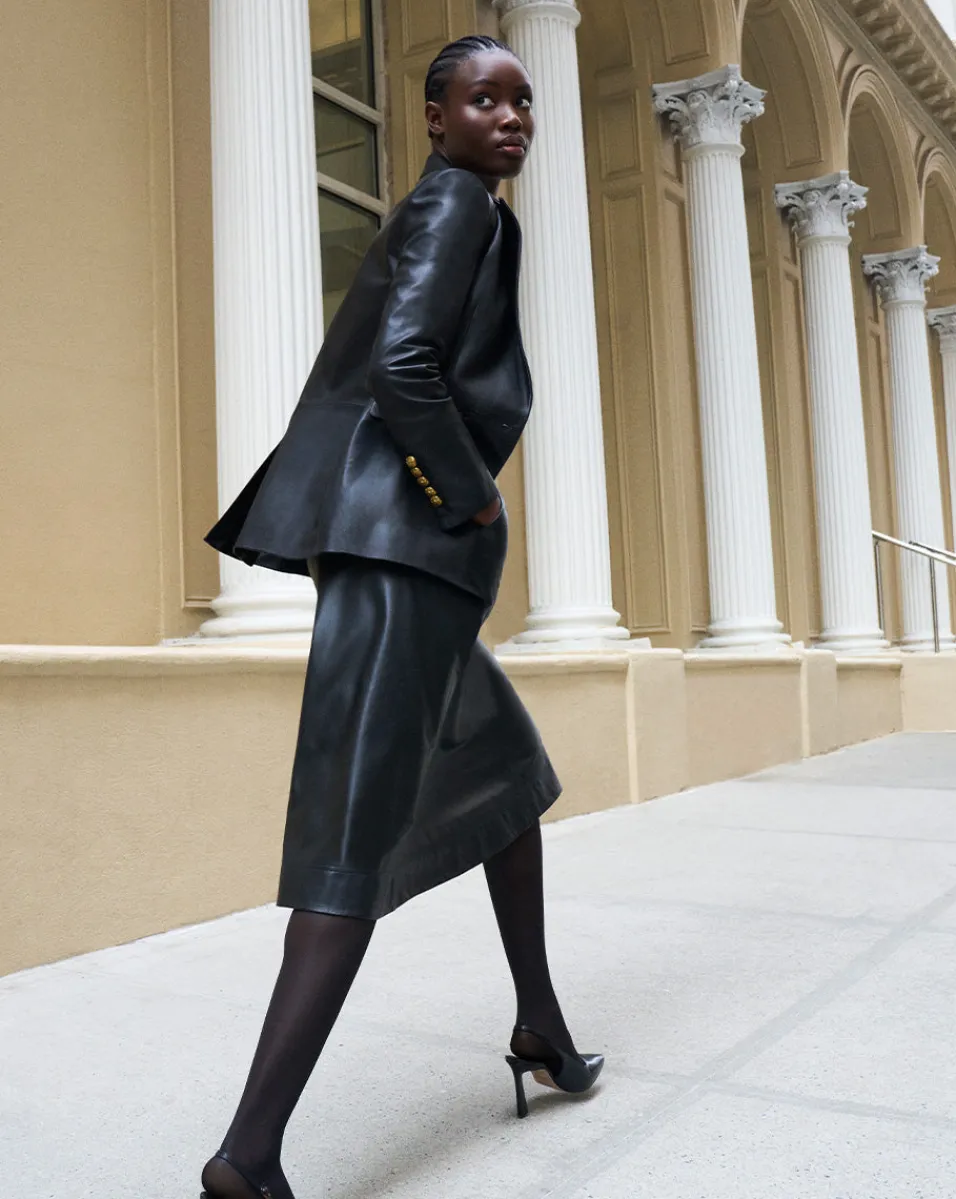 Louise Vegan Leather Skirt in>Veronica Beard Online