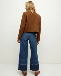 Lyssa Collarless Jacket in Deep Ochre><noscript><img width=