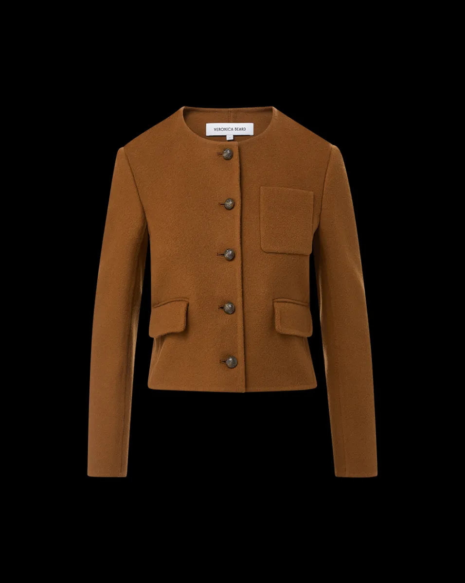 Lyssa Collarless Jacket in Deep Ochre>Veronica Beard Best