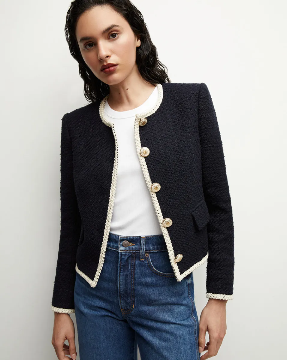 Mabel Collarless Tweed Jacket in>Veronica Beard Clearance