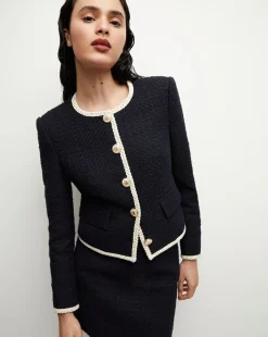 Mabel Collarless Tweed Jacket in><noscript><img width=