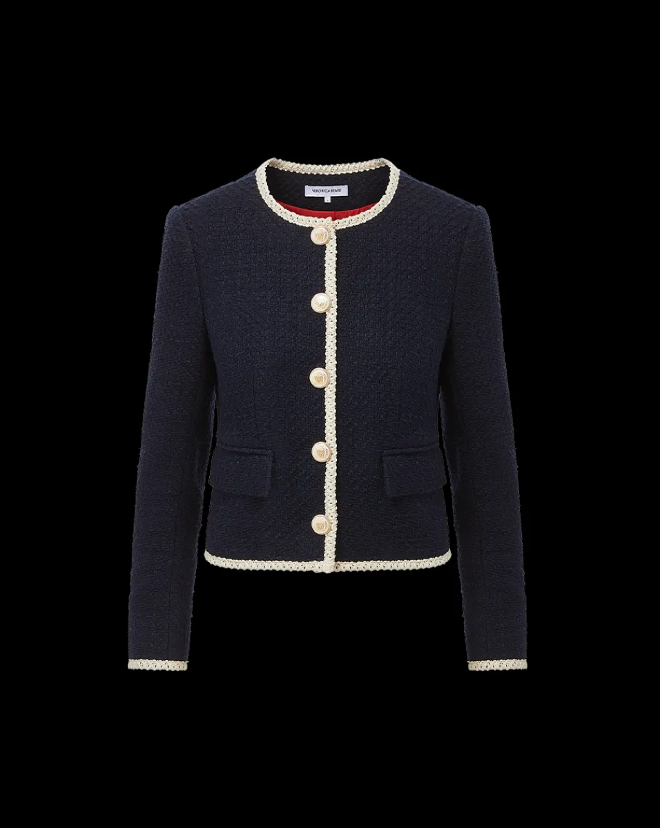 Mabel Collarless Tweed Jacket in>Veronica Beard Clearance