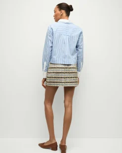 Maia Double-Collar Shirt in Blue Sky/White><noscript><img width=