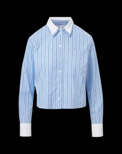 Maia Double-Collar Shirt in Blue Sky/White><noscript><img width=