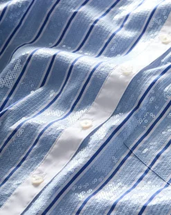 Maia Sequin Shirt in Blue Sky/White><noscript><img width=