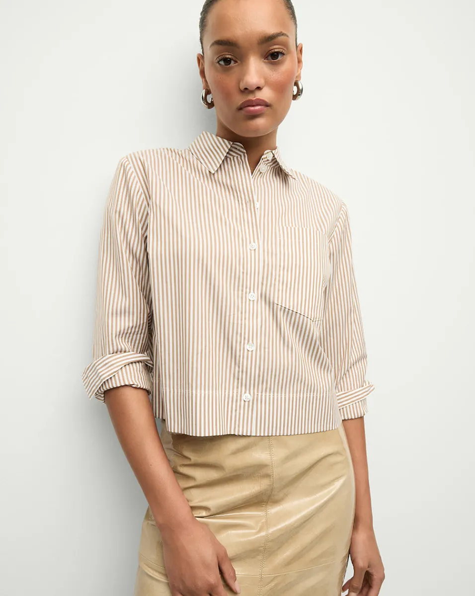 Maia Striped Shirt in>Veronica Beard Sale