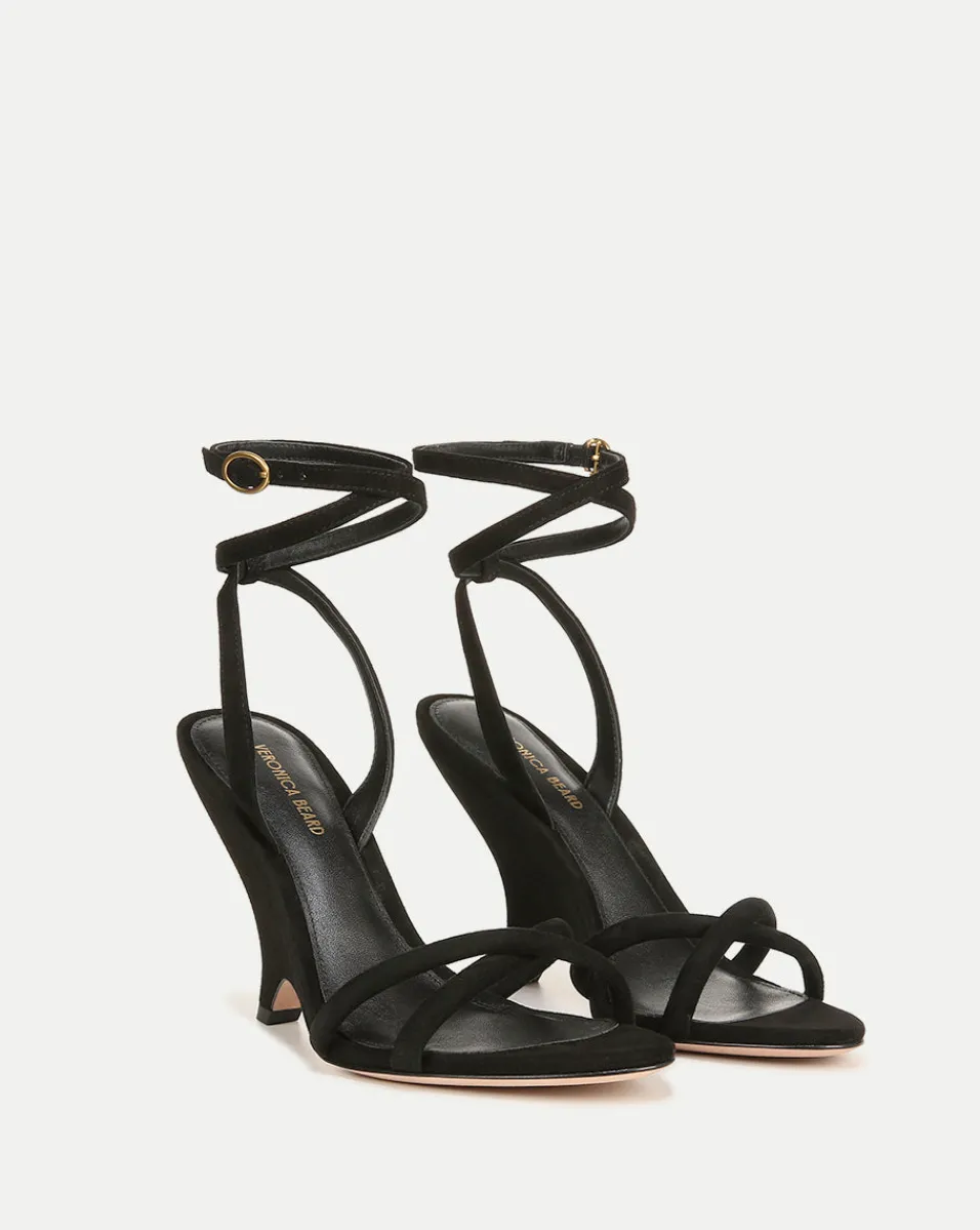Manuela Sculpted Wedge Suede Sandal>Veronica Beard New
