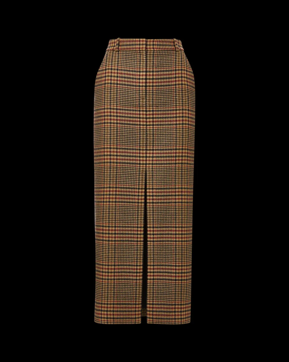 Maxine Plaid Maxi Skirt in Camel & Black>Veronica Beard New