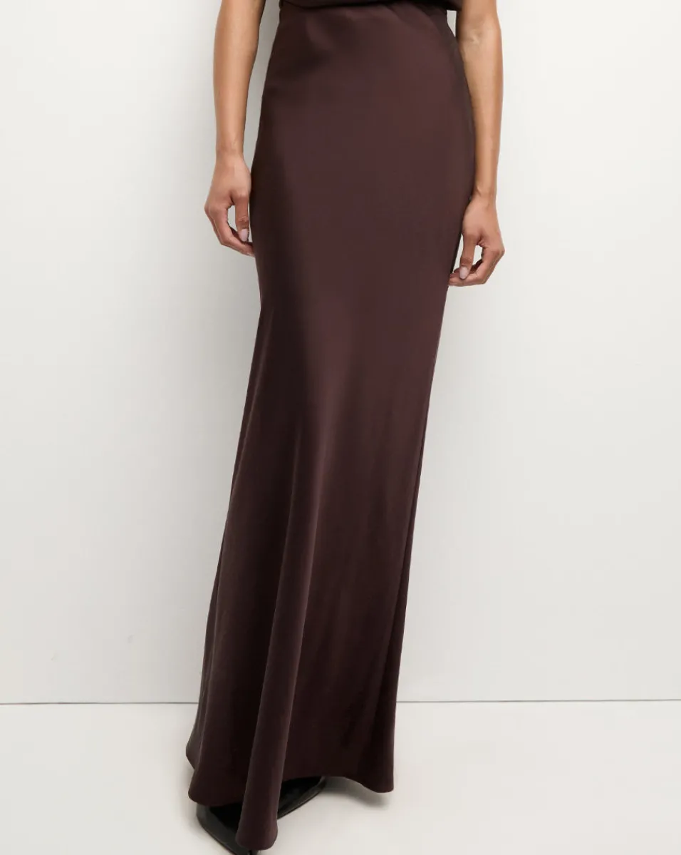Medina Silk Skirt in Dark Chocolate>Veronica Beard Outlet