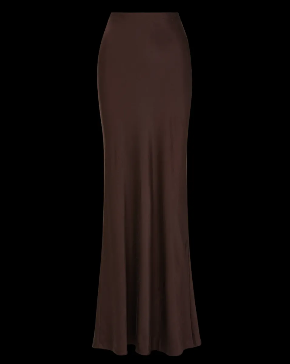 Medina Silk Skirt in Dark Chocolate>Veronica Beard Outlet