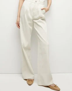 Mia Mid-Rise, Pleated Wide-Leg Jean><noscript><img width=