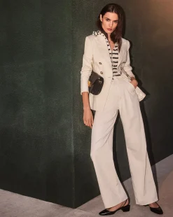 Mia Mid-Rise, Pleated Wide-Leg Jean><noscript><img width=