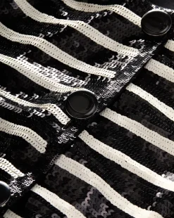 Mickey Sequin Cropped Jacket in Black/White><noscript><img width=