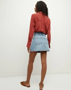 Monique Polka-Dot Top in Brick Red/Ecru><noscript><img width=
