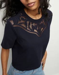 Monty Cotton Cropped Tee in>Veronica Beard Sale